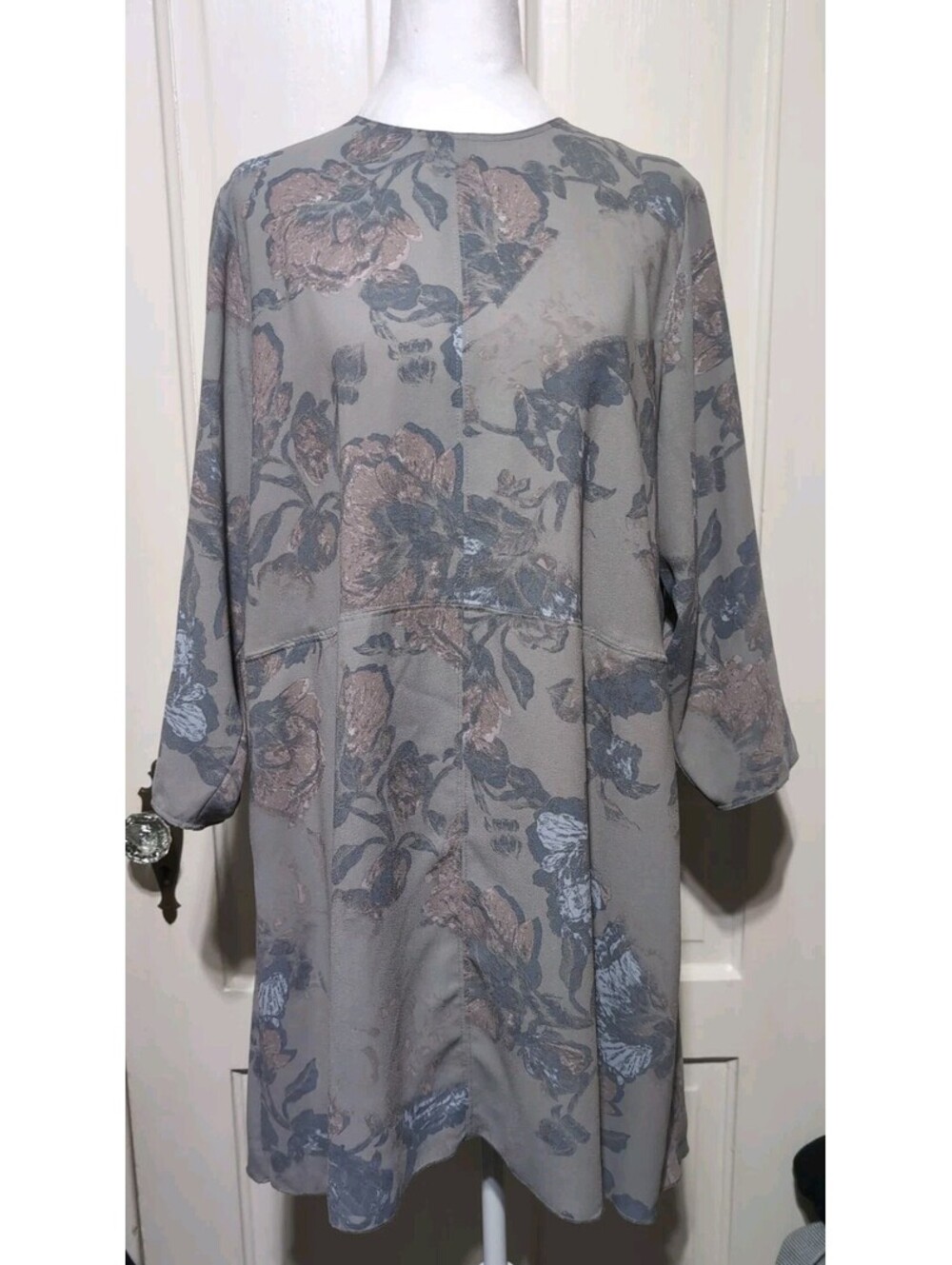 Wilfred Aritzia Gray Floral Myosotis Mini Dress Modest Office Woman's L(1651)G